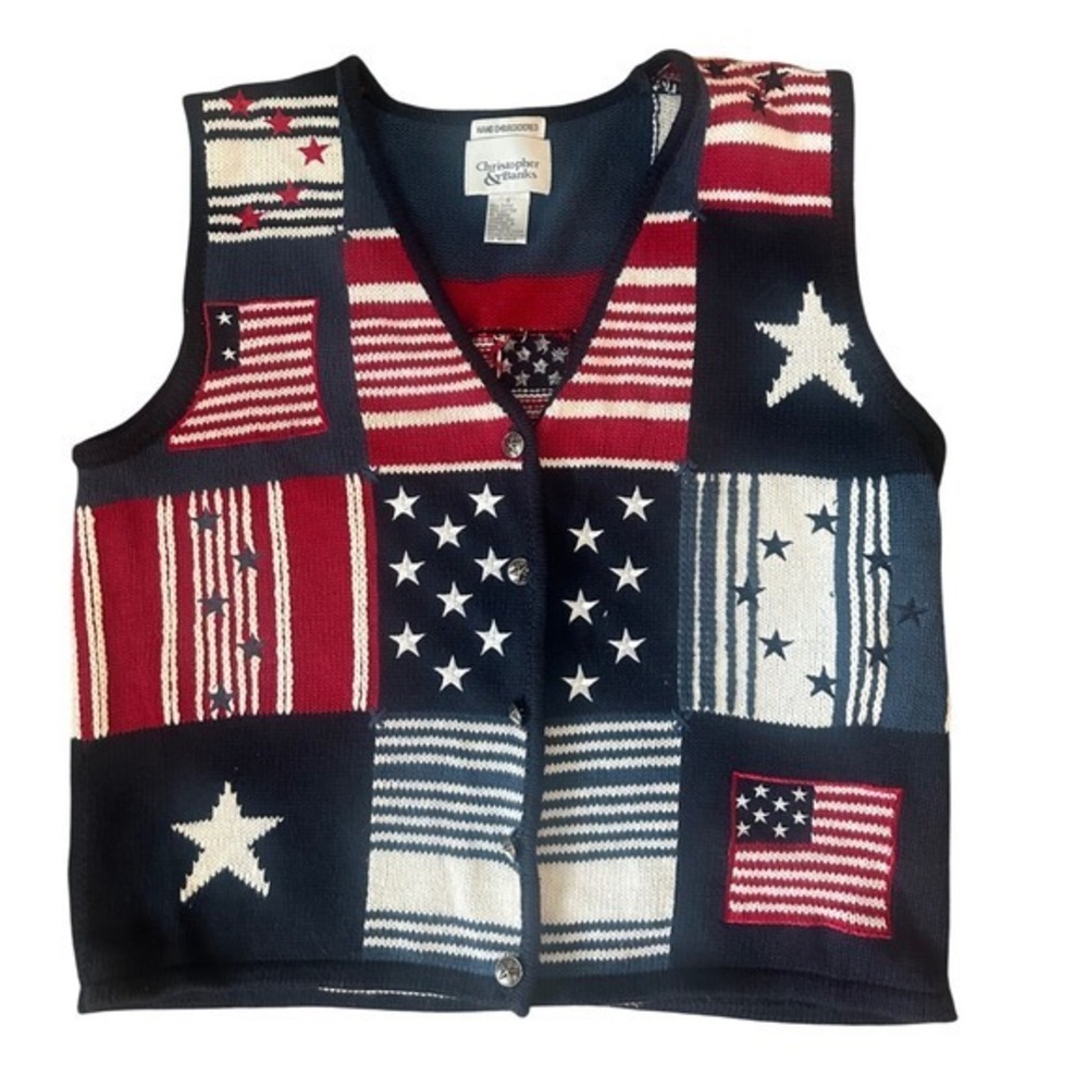 Croft and Barrow Knit Americana‎ Cardigan vest
